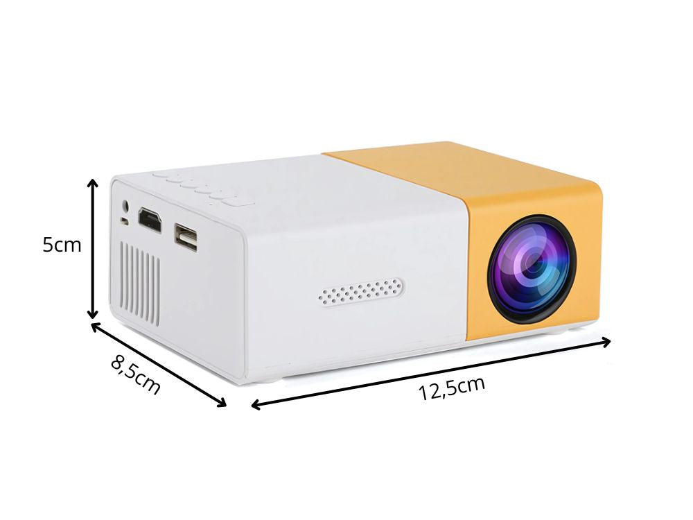 Bärbar miniprojektor YG300 version 2025 – Full HD, HDMI och fjärrkontroll