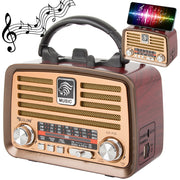 Bärbar retroradio med FM/AM, Bluetooth och USB-laddning