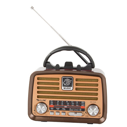 Bärbar retroradio med FM/AM, Bluetooth och USB-laddning