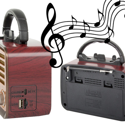 Bärbar retroradio med FM/AM, Bluetooth och USB-laddning