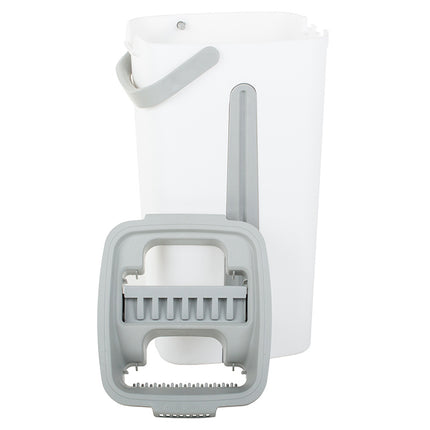 Platt moppset med hink med två fack för effektiv rengöring