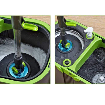 360 Roterende Moppe med Spand og 2x Mikrofiberpads - Din Allround Rengøringsløsning