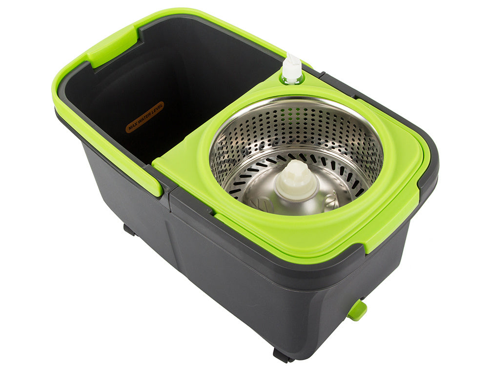 Roterande mopp med 360° dispenserhink och 2 mikrofiberkuddar