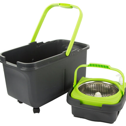 Roterende Moppe med 360° Dispenserspand og 2 Mikroﬁberpuder