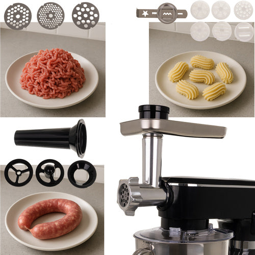 Matberedare med mixer och uppvärmd skål