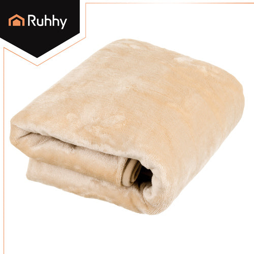 Varmetæppe 160x90 cm – Til ryg og skuldre, beige og blødt materiale
