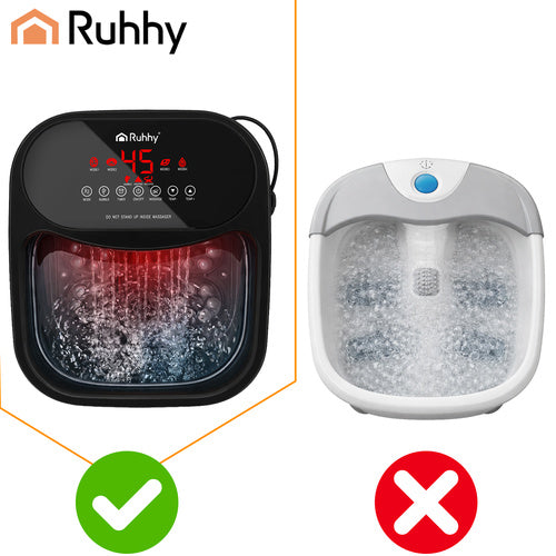 Fodspa med Varme og Hydromassage – 13L Fodmassagebad med Vandfaldseffekt 550W