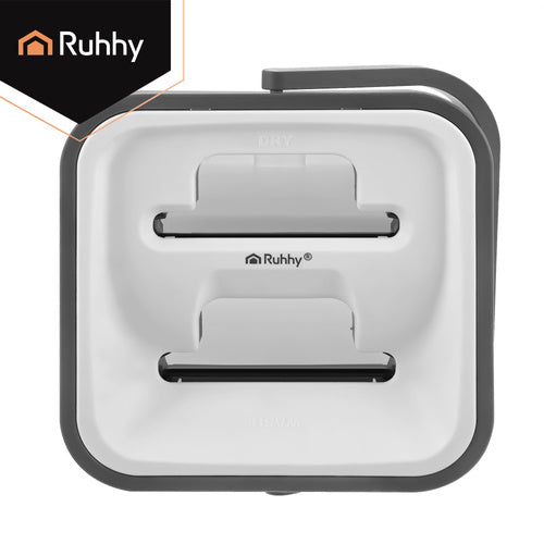 Flatmoppsats - hink 8,5 el. 11L – Inkl. 3 mikrofiberdukar och handsfree-vridning