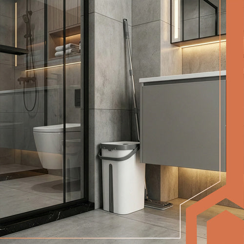 Flatmoppsats - hink 8,5 el. 11L – Inkl. 3 mikrofiberdukar och handsfree-vridning