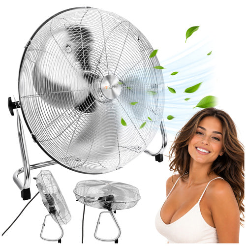 Gulvventilator – kraftig metal ventilator med 3 hastigheder