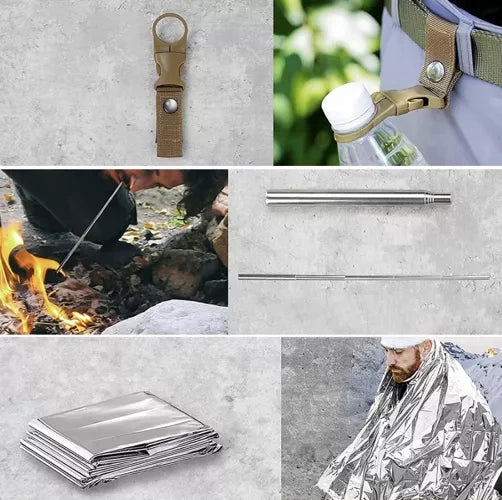 Survival Kit 32-i-1 med vandtæt kasse – komplet overlevelsessæt til outdoor og nødsituationer