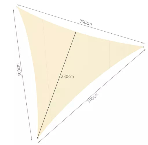Solsejl Beige/Grå 3x3x3 - Effektiv Solbeskyttelse