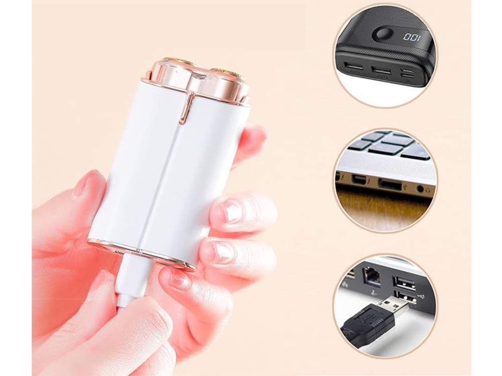 Damrakapparat för kropp, ben, ansikte och ögonbryn - USB-laddning