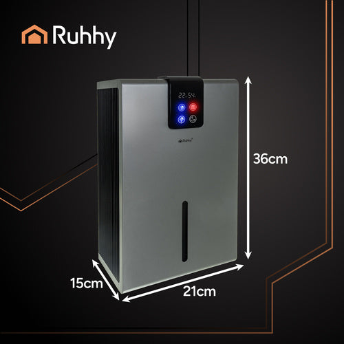 Avfuktare med hygrostat och LED-lampa – effektiv, snygg och tyst