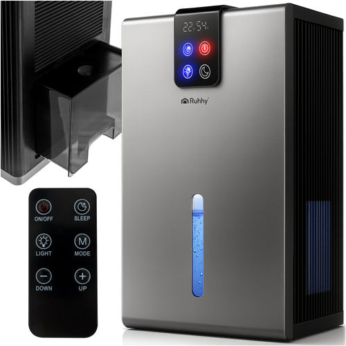 Avfuktare med hygrostat och LED-lampa – effektiv, snygg och tyst