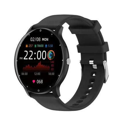 Smartwatch til herre & dame – Sort silikonerem, Bluetooth & Opkaldsfunktion
