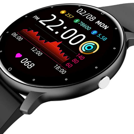 Smartwatch til herre & dame – Sort silikonerem, Bluetooth & Opkaldsfunktion