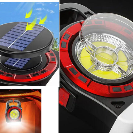 Soldriven uppladdningsbar LED-lykta med Powerbank