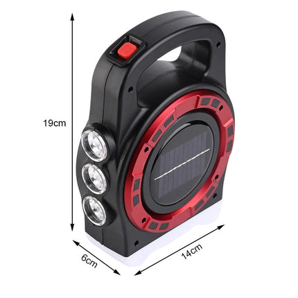 Soldriven uppladdningsbar LED-lykta med Powerbank