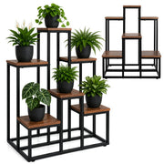 Blomsterreol med 6 Hylder i Loft Design – Plantestander i Metal og Trælook