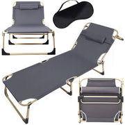 Sammenklappelig Solseng/Day bed/Campingseng – Justerbar & Stabil