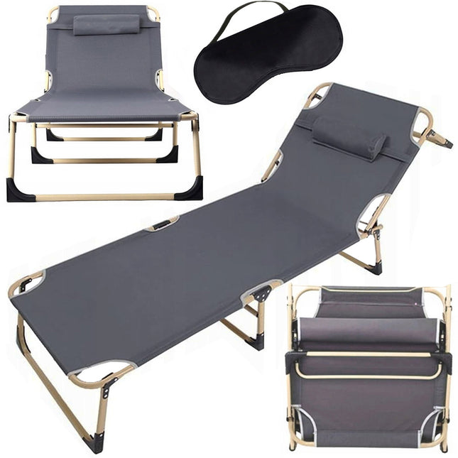 Sammenklappelig Solseng/Day bed/Campingseng – Justerbar & Stabil