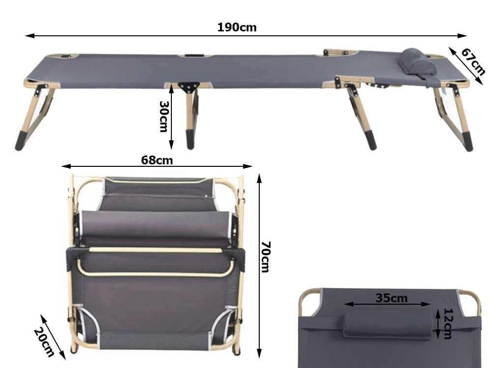 Sammenklappelig Solseng/Day bed/Campingseng – Justerbar & Stabil