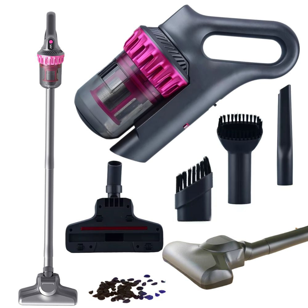 Trådløs støvsuger 100W, 2-i-1 med HEPA-filter og 4 Mundstykker