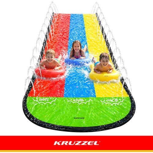 Vandrutsjebane med Springvand 480 cm – Triple Bane inkl. 3 Boards