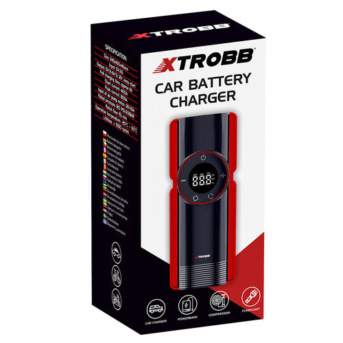6-i-1 Power Bank, Jump Starter, Kompressor - 10.000 mAh til Bilen