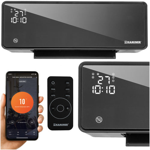 Elektrisk värmare med WiFi, 2000W, Väggmonterad