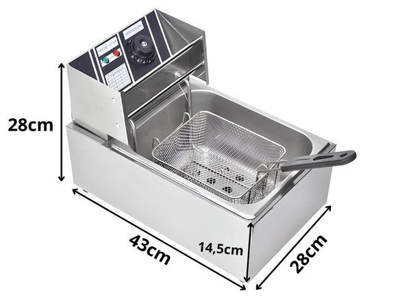 Elektrisk Frituregryde 6L 2500W – Justerbar Temperatur 60-200°C