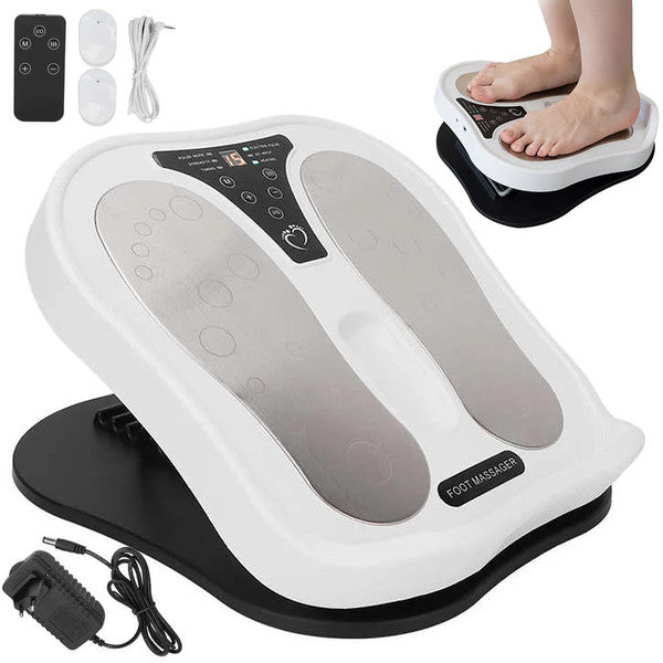 Elektrisk Fodmassager med Elektrostimulering, Varme & Fjernbetjening