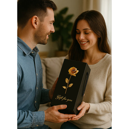 Evigheds rose i Glas med LED-lys  – Elegant Gaveæske