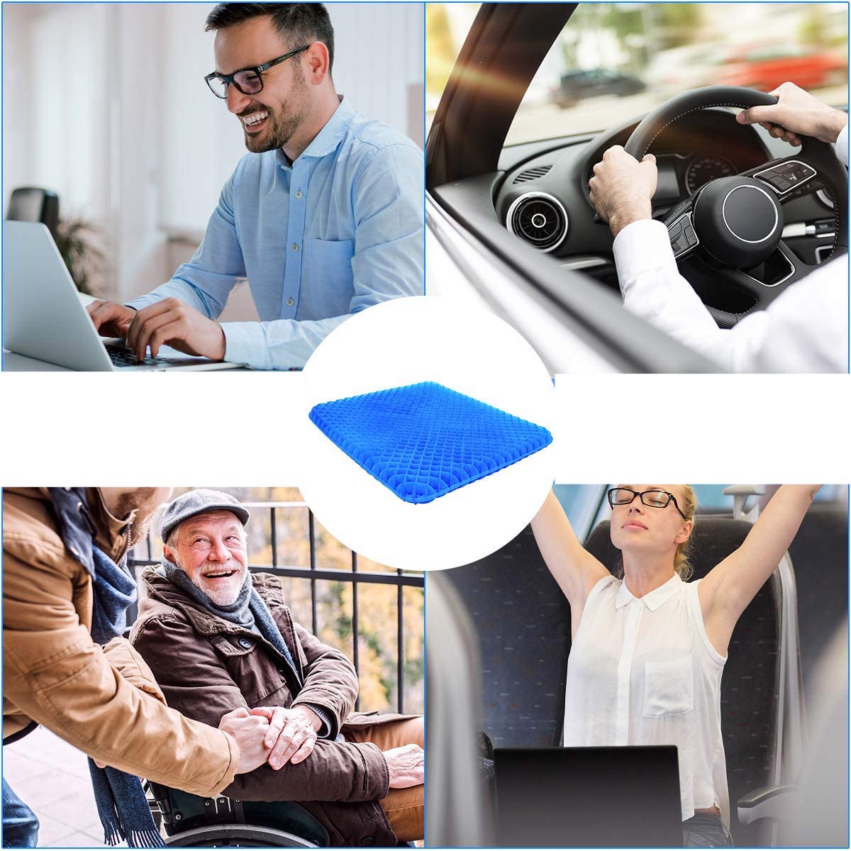 Ergonomisk sittdyna med gel- och bikakestruktur – Ökad komfort hela dagen lång
