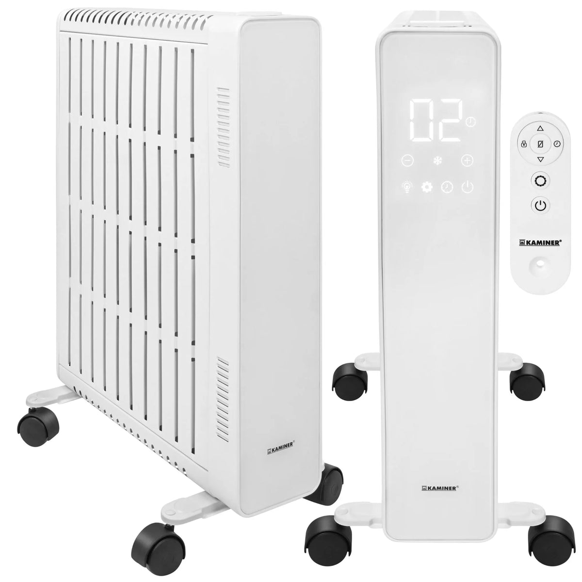 Kaminer Arvell Oljeradiator svart eller vit 2500W med WiFi & Termostat – 11 flänsar