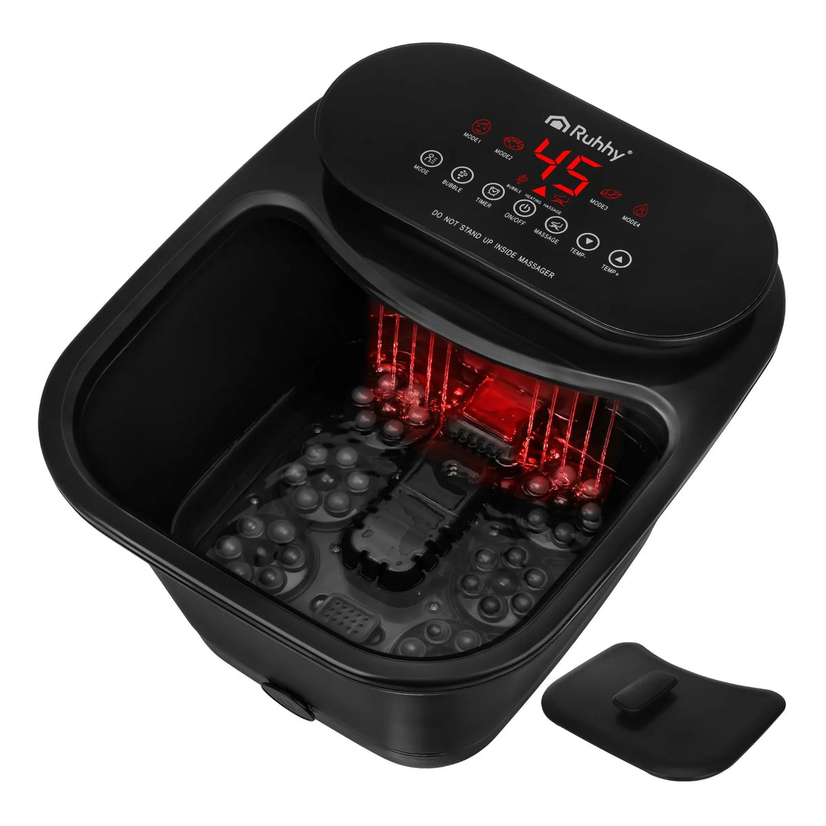 Fotspa med värme och hydromassage – 13L Fotmassagebad med vattenfallseffekt 550W