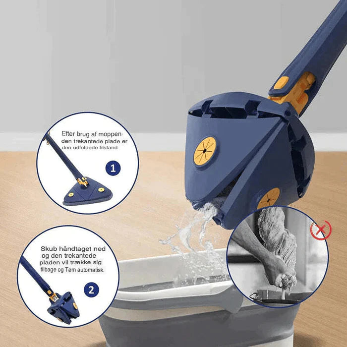 Revolutionerande 360° roterande mopp: multifunktionell och ergonomisk 