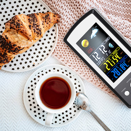 Vejrstation med farvedisplay, udendørs sensor