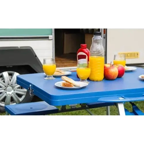 Campingset med bord och 4 stolar: Kompakt och användarvänlig