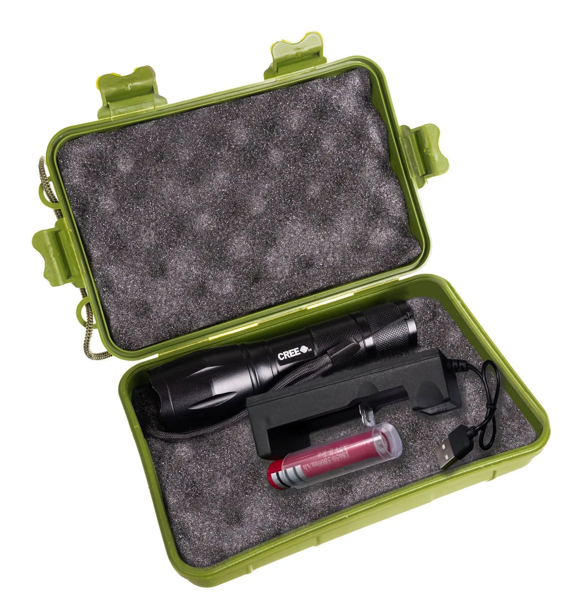 Genopladelig LED Lommelygte med CREE T6 – Zoom, 3 Lysfunktioner & USB Opladning