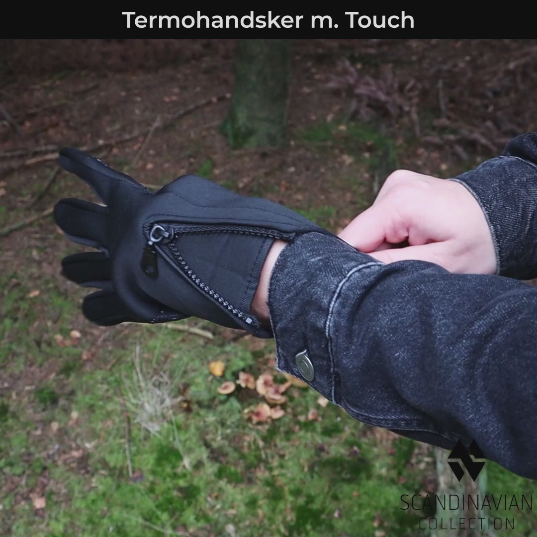 Indlæs video: Vind og vandtætte antiskred handsker med touch