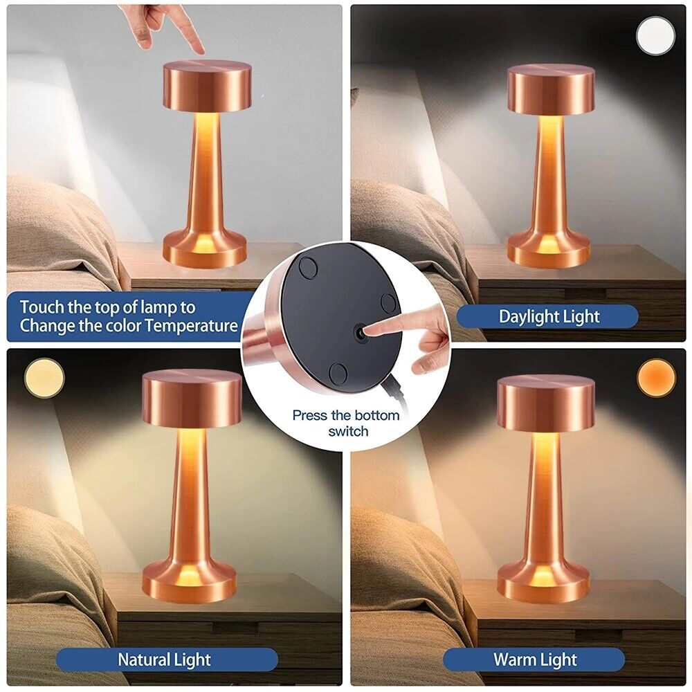 Lampe med Touch - Berøringsfølsom med 3 Lysindstillinger: Varm, Kold og Neutral