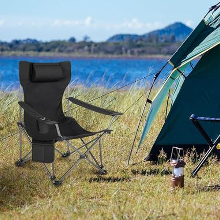 Sammenklappelig Campingstol med Bæretaske - Sort