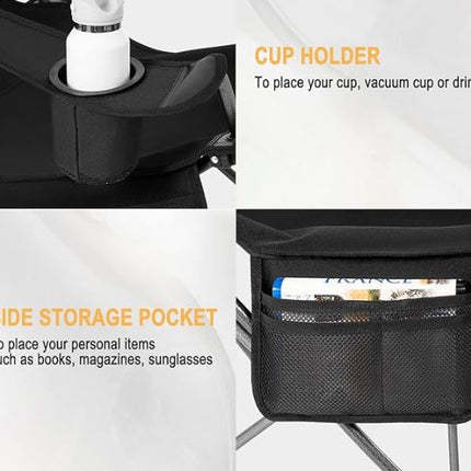 Sammenklappelig Campingstol med Bæretaske - Sort