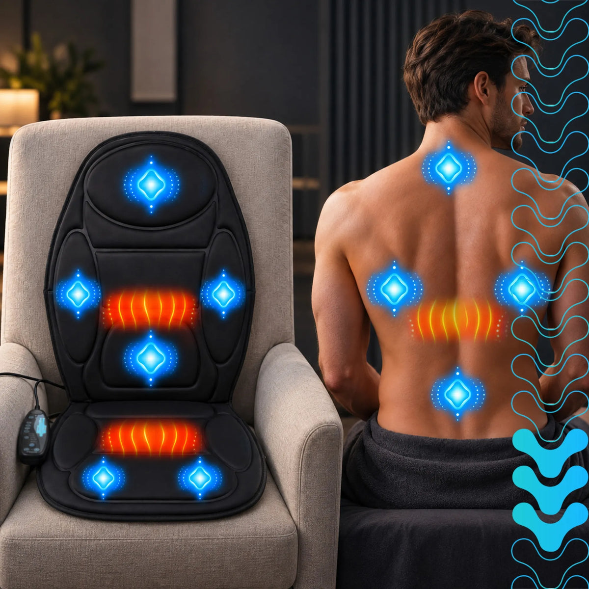 Vibrating Massage Mat with Heat for Chairs
