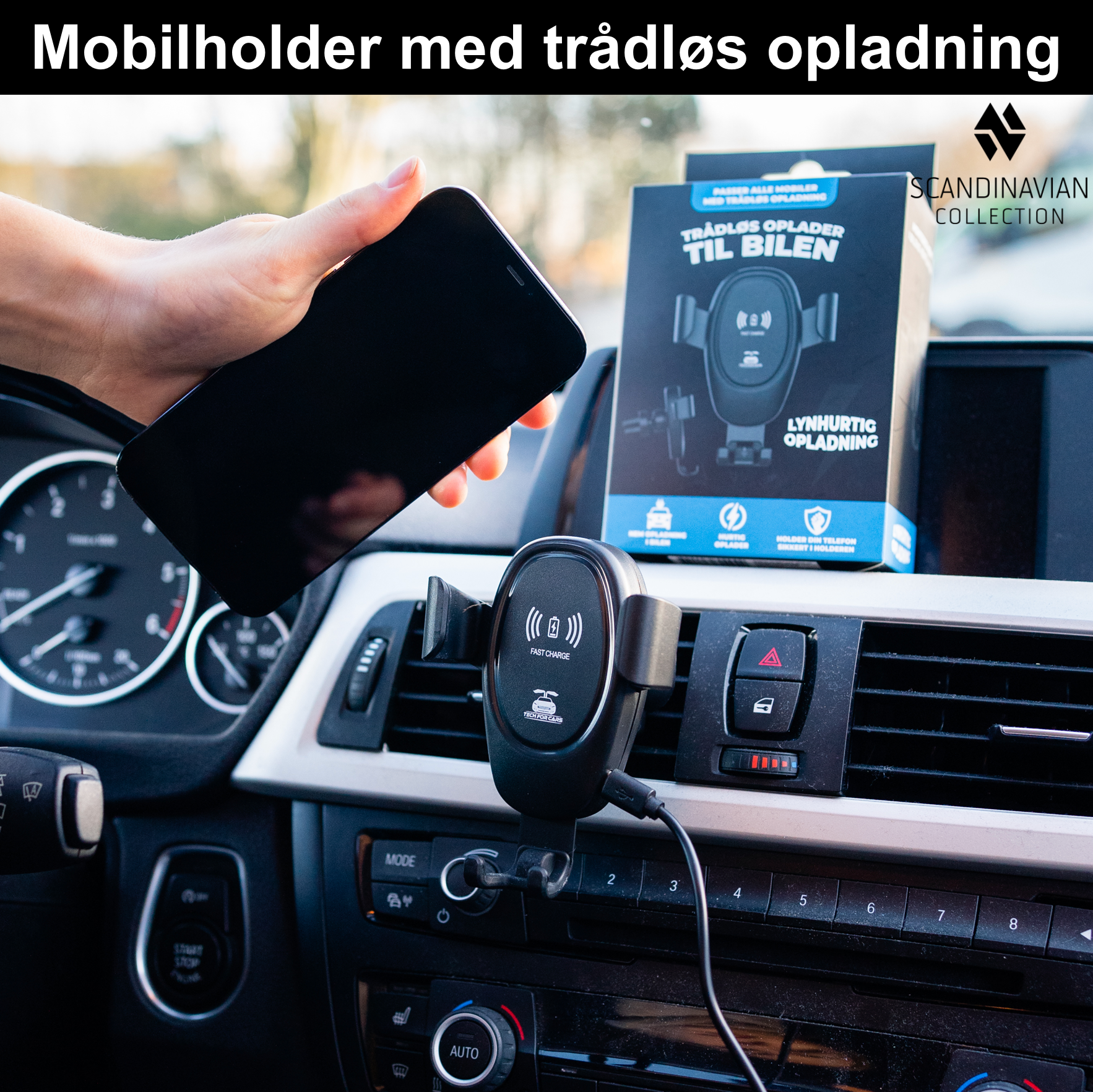 Mobilholder med trådløs opladning - We Do Better