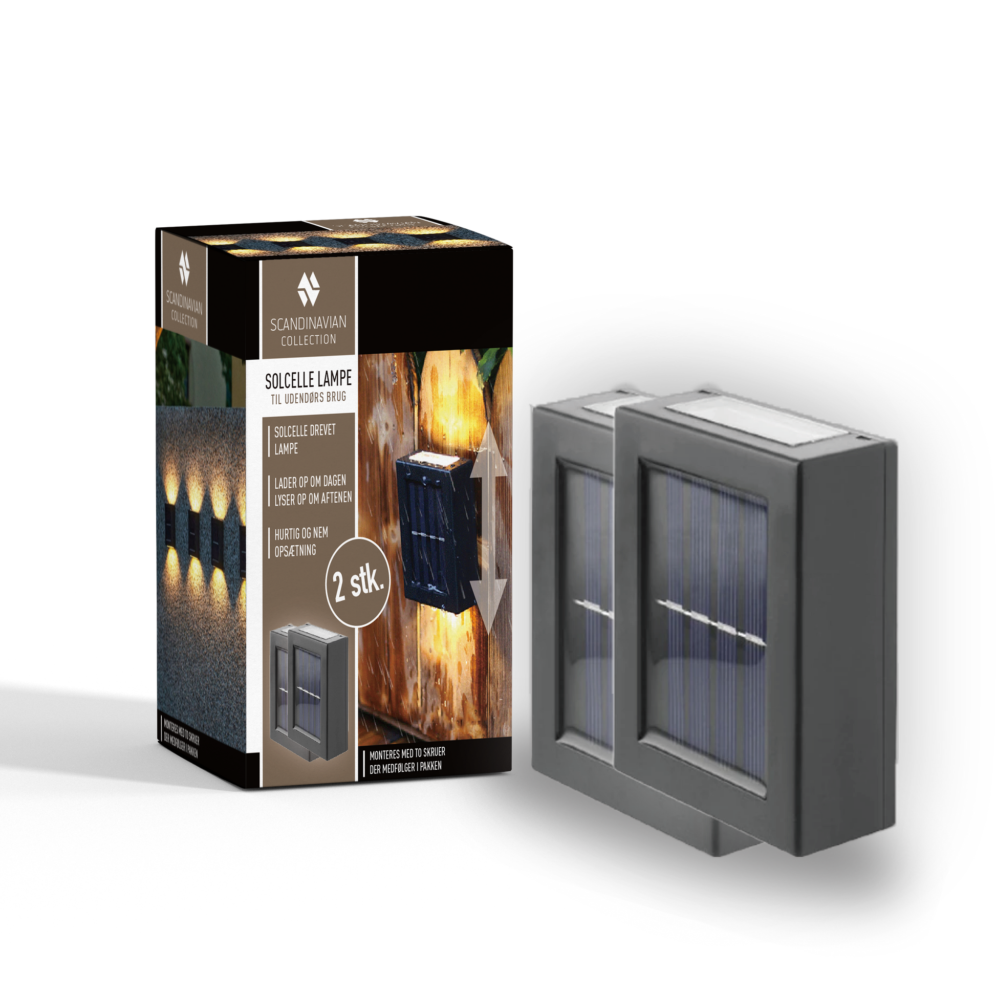 Solcelle lampe up & down - 2 stk - We Do Better